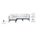 Nizuc 90" Water Resistant Fabric Upholstered 4pc. Outdoor Patio Modular Sectional (376-) in White