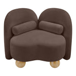 Daphne Chenille Fabric Upholstered Chair in Brown