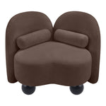 Daphne Chenille Fabric Upholstered Chair in Brown