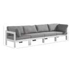 Nizuc 120" Water Resistant Fabric Upholstered 4pc. Outdoor Patio Modular Sofa in Grey