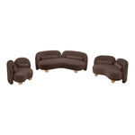 Daphne Chenille Fabric Upholstered Chair in Brown