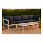 Nizuc 120" Water Resistant Fabric Upholstered 4pc. Outdoor Patio Modular Sofa in Navy