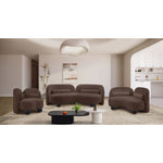 Daphne Chenille Fabric Upholstered Chair in Brown