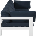 Nizuc 120" Water Resistant Fabric Upholstered 4pc. Outdoor Patio Modular Sofa in Navy
