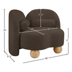 Daphne Chenille Fabric Upholstered Chair in Brown