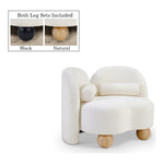 Daphne Chenille Fabric Upholstered Chair in Cream