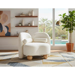 Daphne Chenille Fabric Upholstered Chair in Cream