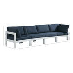 Nizuc 120" Water Resistant Fabric Upholstered 4pc. Outdoor Patio Modular Sofa in Navy