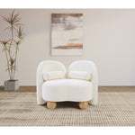 Daphne Chenille Fabric Upholstered Chair in Cream