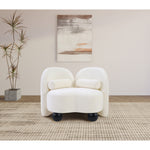Daphne Chenille Fabric Upholstered Chair in Cream