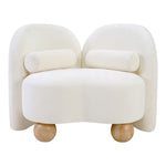 Daphne Chenille Fabric Upholstered Chair in Cream