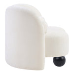 Daphne Chenille Fabric Upholstered Chair in Cream
