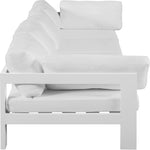 Nizuc 120" Water Resistant Fabric Upholstered 4pc. Outdoor Patio Modular Sofa in White