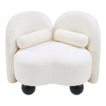 Daphne Chenille Fabric Upholstered Chair in Cream