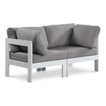 Nizuc 60" Water Resistant Fabric Upholstered 2pc. Outdoor Patio Modular Loveseat (375-) in Grey