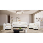 Daphne Chenille Fabric Upholstered Chair in Cream