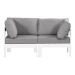 Nizuc 60" Water Resistant Fabric Upholstered 2pc. Outdoor Patio Modular Loveseat (375-) in Grey