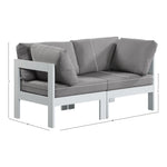 Nizuc 60" Water Resistant Fabric Upholstered 2pc. Outdoor Patio Modular Loveseat (375-) in Grey