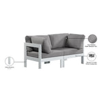 Nizuc 60" Water Resistant Fabric Upholstered 2pc. Outdoor Patio Modular Loveseat (375-) in Grey