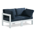 Nizuc 60" Water Resistant Fabric Upholstered 2pc. Outdoor Patio Modular Loveseat (375-) in Navy