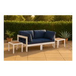 Nizuc 60" Water Resistant Fabric Upholstered 2pc. Outdoor Patio Modular Loveseat (375-) in Navy