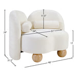 Daphne Chenille Fabric Upholstered Chair in Cream
