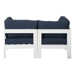 Nizuc 60" Water Resistant Fabric Upholstered 2pc. Outdoor Patio Modular Loveseat (375-) in Navy