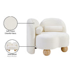 Daphne Chenille Fabric Upholstered Chair in Cream