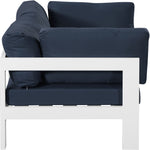 Nizuc 60" Water Resistant Fabric Upholstered 2pc. Outdoor Patio Modular Loveseat (375-) in Navy