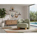 Daphne Chenille Fabric Upholstered Chair in Mint