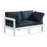 Nizuc 60" Water Resistant Fabric Upholstered 2pc. Outdoor Patio Modular Loveseat (375-) in Navy
