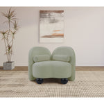 Daphne Chenille Fabric Upholstered Chair in Mint