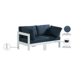 Nizuc 60" Water Resistant Fabric Upholstered 2pc. Outdoor Patio Modular Loveseat (375-) in Navy
