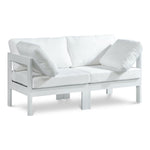 Nizuc 60" Water Resistant Fabric Upholstered 2pc. Outdoor Patio Modular Loveseat (375-) in White
