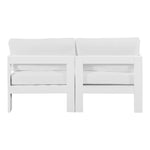 Nizuc 60" Water Resistant Fabric Upholstered 2pc. Outdoor Patio Modular Loveseat (375-) in White