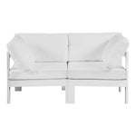 Nizuc 60" Water Resistant Fabric Upholstered 2pc. Outdoor Patio Modular Loveseat (375-) in White