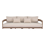 Newport 86.75" Water Resistant Fabric Upholstered Outdoor Patio Sofa in Beige