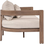 Newport 86.75" Water Resistant Fabric Upholstered Outdoor Patio Sofa in Beige