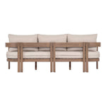 Newport 86.75" Water Resistant Fabric Upholstered Outdoor Patio Sofa in Beige