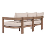 Newport 86.75" Water Resistant Fabric Upholstered Outdoor Patio Sofa in Beige