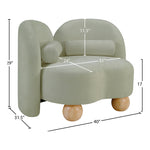 Daphne Chenille Fabric Upholstered Chair in Mint