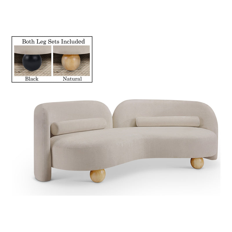 Daphne 89" Chenille Fabric Upholstered Sofa in Beige