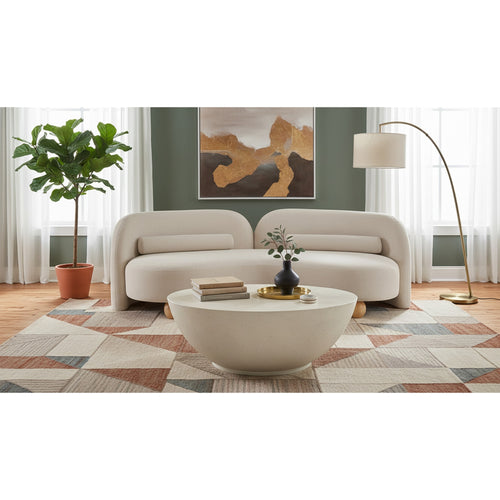 Daphne 89" Chenille Fabric Upholstered Sofa in Beige