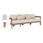 Newport 86.75" Water Resistant Fabric Upholstered Outdoor Patio Sofa in Beige