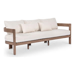 Newport 86.75" Water Resistant Fabric Upholstered Outdoor Patio Sofa in Cream