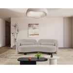 Daphne 89" Chenille Fabric Upholstered Sofa in Beige