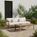 Newport 86.75" Water Resistant Fabric Upholstered Outdoor Patio Sofa in Cream