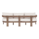 Newport 86.75" Water Resistant Fabric Upholstered Outdoor Patio Sofa in Cream