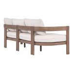 Newport 86.75" Water Resistant Fabric Upholstered Outdoor Patio Sofa in Cream