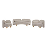 Daphne 89" Chenille Fabric Upholstered Sofa in Beige